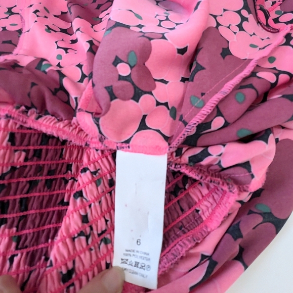 Kate Spade Long Sleeve Shirt Dress Pink Clusters - Picture 4 of 7